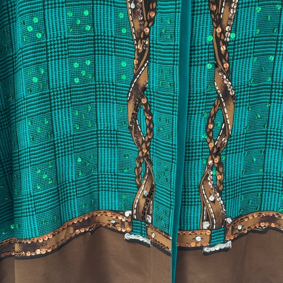 Vintage Diane Gilman Horse Sequin Blouse 100% Silk 2X - Picture 5 of 12